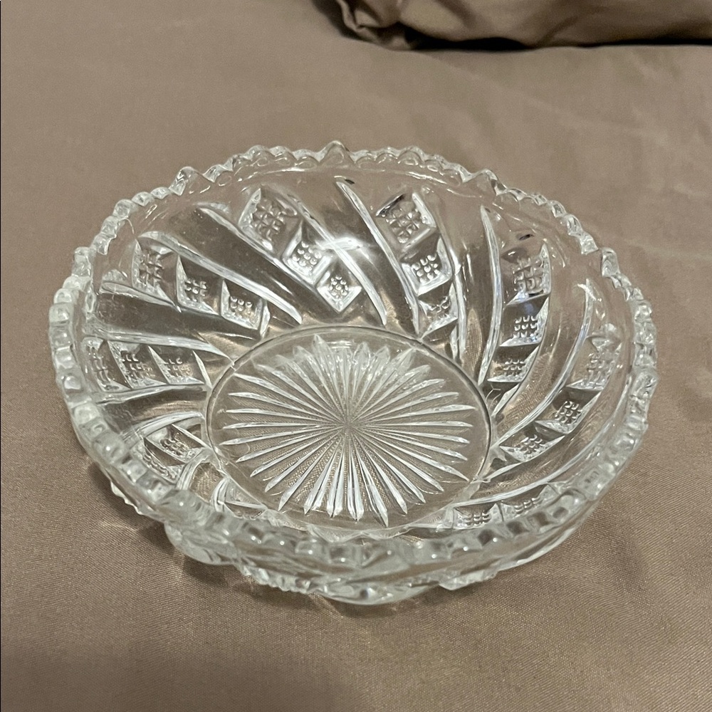 Elegant Clear Glass Bowl 4.75” wide